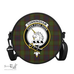 Scottish Cunningham Hunting Modern Tartan Round Crossbody Bags - Round Purse with Family Crest Scottish Plaid Tartan Plaid - ScotsTee - scotstee.com