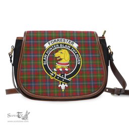 Scottish Forrester or Foster Tartan Saddle Crossbody Bag with Family Crest Scottish Plaid Tartan Plaid - ScotsTee - scotstee.com