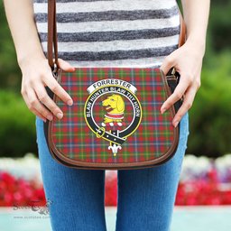 Scottish Forrester or Foster Tartan Saddle Crossbody Bag with Family Crest Scottish Plaid Tartan Plaid - ScotsTee - scotstee.com