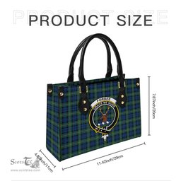 Scottish Forbes Ancient Tartan Leather Bag for Women with Family Crest Scottish Plaid Tartan Plaid - ScotsTee - scotstee.com