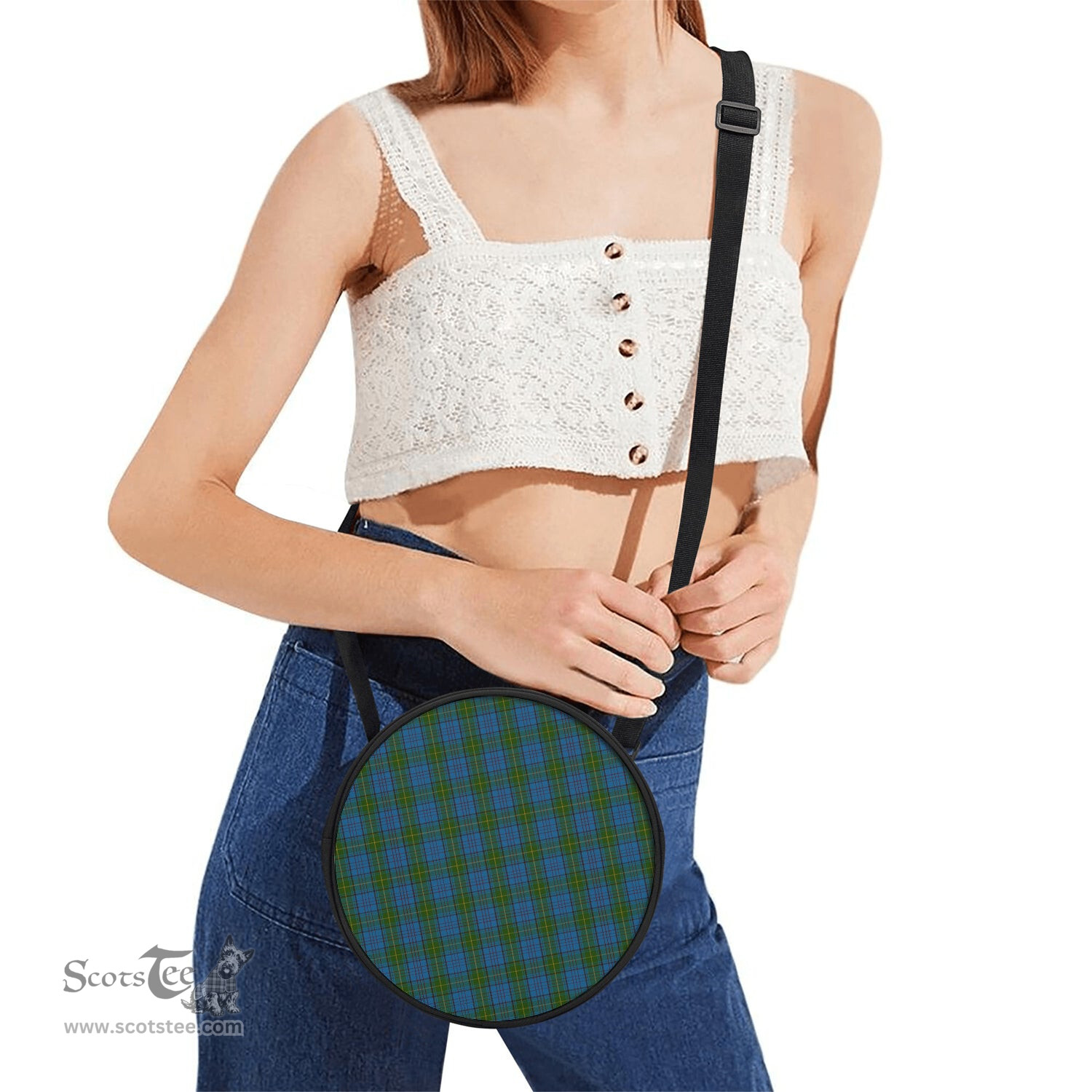 Scottish Donegal County Ireland Tartan Round Crossbody Bags - Round Purse Scottish Plaid Tartan Plaid - ScotsTee - scotstee.com