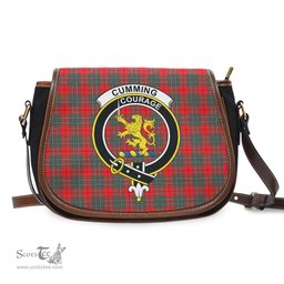 Scottish Cumming Modern Tartan Saddle Crossbody Bag with Family Crest Scottish Plaid Tartan Plaid - ScotsTee - scotstee.com