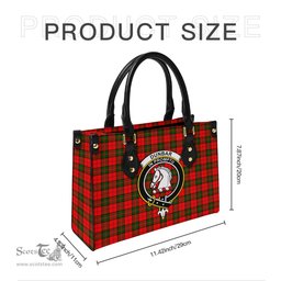 Scottish Dunbar Modern Tartan Leather Bag for Women with Family Crest Scottish Plaid Tartan Plaid - ScotsTee - scotstee.com