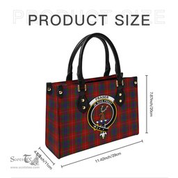 Scottish Fraser Tartan Leather Bag for Women with Family Crest Scottish Plaid Tartan Plaid - ScotsTee - scotstee.com
