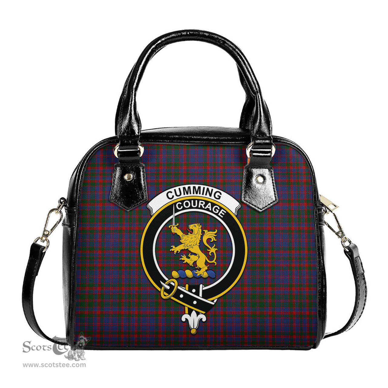 Scottish Cumming Tartan Shoulder Handbags with Family Crest Scottish Plaid Tartan Plaid - ScotsTee - scotstee.com