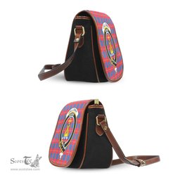 Scottish Galloway Red Tartan Saddle Crossbody Bag with Family Crest Scottish Plaid Tartan Plaid - ScotsTee - scotstee.com