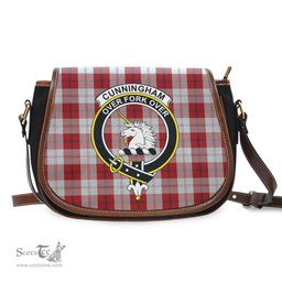 Scottish Cunningham Dress Tartan Saddle Crossbody Bag with Family Crest Scottish Plaid Tartan Plaid - ScotsTee - scotstee.com