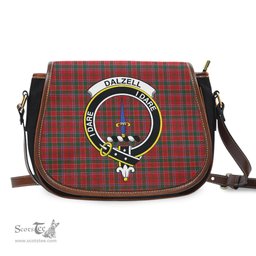 Scottish Dalzell (Dalziel) Tartan Saddle Crossbody Bag with Family Crest Scottish Plaid Tartan Plaid - ScotsTee - scotstee.com