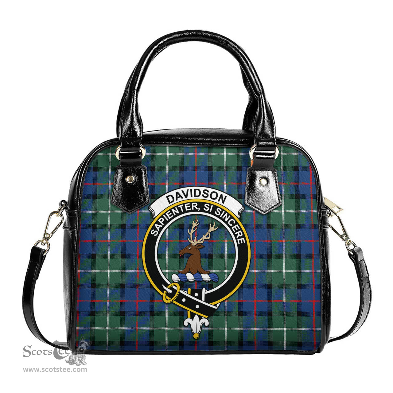 Scottish Davidson of Tulloch Tartan Shoulder Handbags with Family Crest Scottish Plaid Tartan Plaid - ScotsTee - scotstee.com