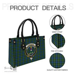 Scottish Ferguson of Atholl Tartan Leather Bag for Women with Family Crest Scottish Plaid Tartan Plaid - ScotsTee - scotstee.com