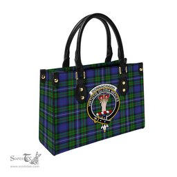 Scottish Donnachaidh Tartan Leather Bag for Women with Family Crest Scottish Plaid Tartan Plaid - ScotsTee - scotstee.com