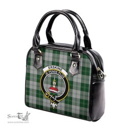 Scottish Erskine Green Tartan Shoulder Handbags with Family Crest Scottish Plaid Tartan Plaid - ScotsTee - scotstee.com