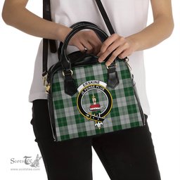 Scottish Erskine Green Tartan Shoulder Handbags with Family Crest Scottish Plaid Tartan Plaid - ScotsTee - scotstee.com