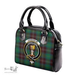Scottish Chisholm Hunting Ancient Tartan Shoulder Handbags with Family Crest Scottish Plaid Tartan Plaid - ScotsTee - scotstee.com