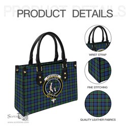 Scottish Fletcher Ancient Tartan Leather Bag for Women with Family Crest Scottish Plaid Tartan Plaid - ScotsTee - scotstee.com