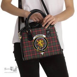 Scottish Cumming Hunting Modern Tartan Shoulder Handbags with Family Crest Scottish Plaid Tartan Plaid - ScotsTee - scotstee.com