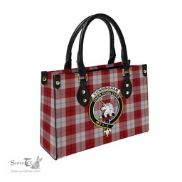 Scottish Cunningham Dress Tartan Leather Bag for Women with Family Crest Scottish Plaid Tartan Plaid - ScotsTee - scotstee.com