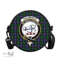 Scottish Galbraith Tartan Round Crossbody Bags - Round Purse with Family Crest Scottish Plaid Tartan Plaid - ScotsTee - scotstee.com