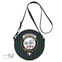Scottish Galbraith Tartan Round Crossbody Bags - Round Purse with Family Crest Scottish Plaid Tartan Plaid - ScotsTee - scotstee.com