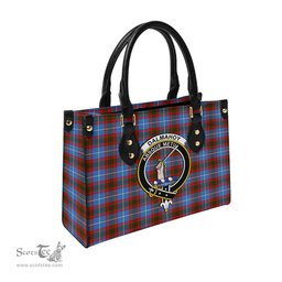 Scottish Dalmahoy Tartan Leather Bag for Women with Family Crest Scottish Plaid Tartan Plaid - ScotsTee - scotstee.com