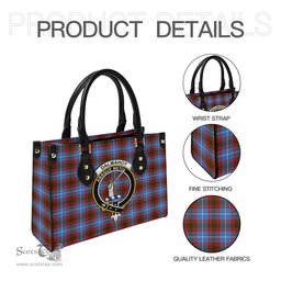 Scottish Dalmahoy Tartan Leather Bag for Women with Family Crest Scottish Plaid Tartan Plaid - ScotsTee - scotstee.com