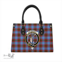 Scottish Dalmahoy Tartan Leather Bag for Women with Family Crest Scottish Plaid Tartan Plaid - ScotsTee - scotstee.com