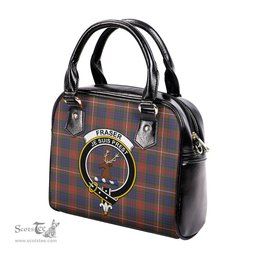 Scottish Fraser Hunting Modern Tartan Shoulder Handbags with Family Crest Scottish Plaid Tartan Plaid - ScotsTee - scotstee.com