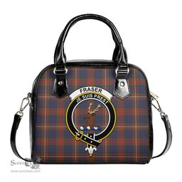 Scottish Fraser Hunting Modern Tartan Shoulder Handbags with Family Crest Scottish Plaid Tartan Plaid - ScotsTee - scotstee.com