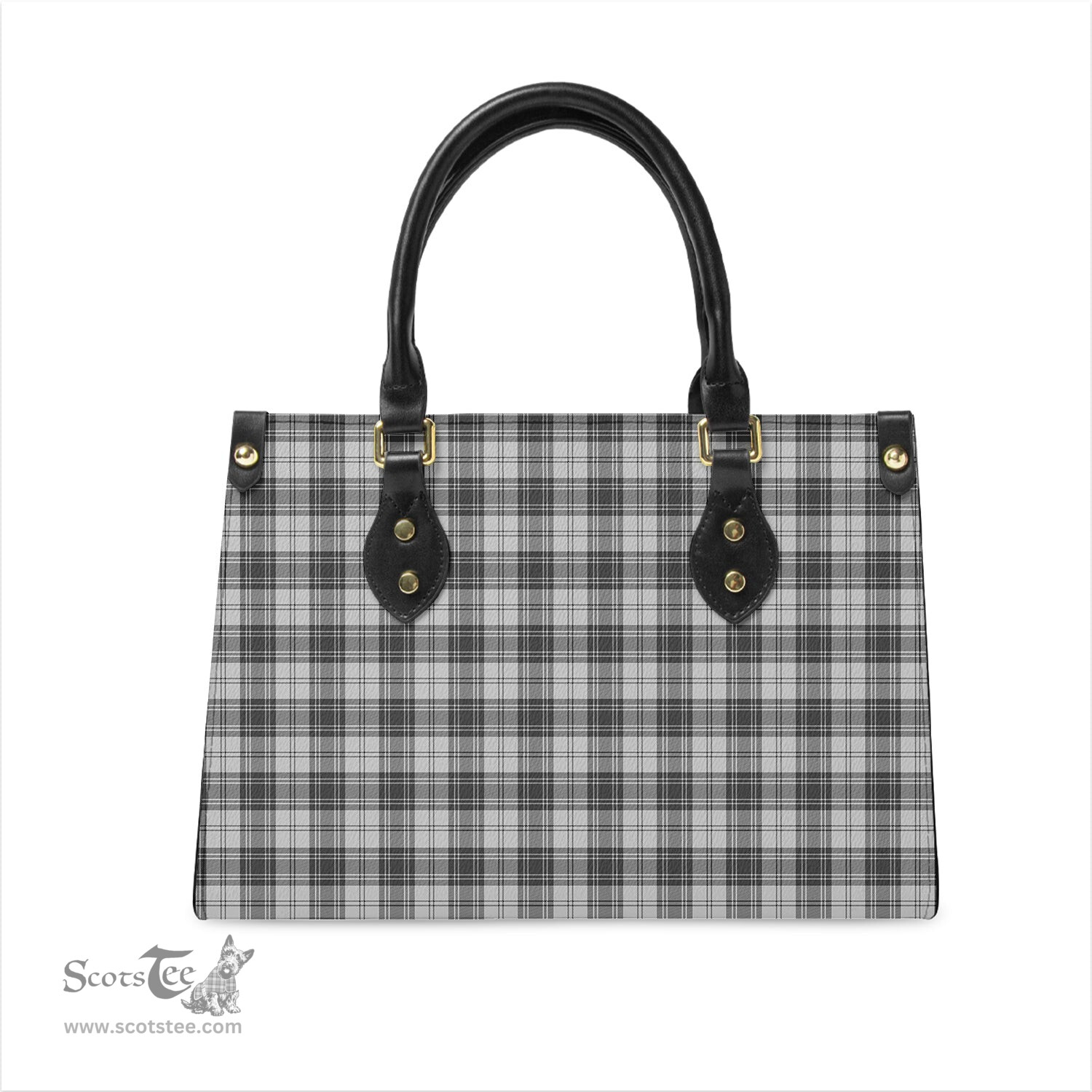 Scottish Douglas Grey Modern Tartan Leather Bag for Women Scottish Plaid Tartan Plaid - ScotsTee - scotstee.com