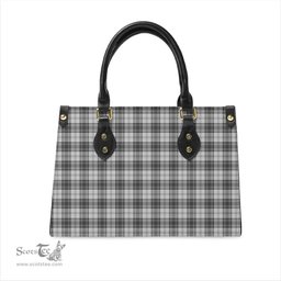 Scottish Douglas Grey Modern Tartan Leather Bag for Women Scottish Plaid Tartan Plaid - ScotsTee - scotstee.com