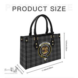 Scottish Drummond Grey Tartan Leather Bag for Women with Family Crest Scottish Plaid Tartan Plaid - ScotsTee - scotstee.com