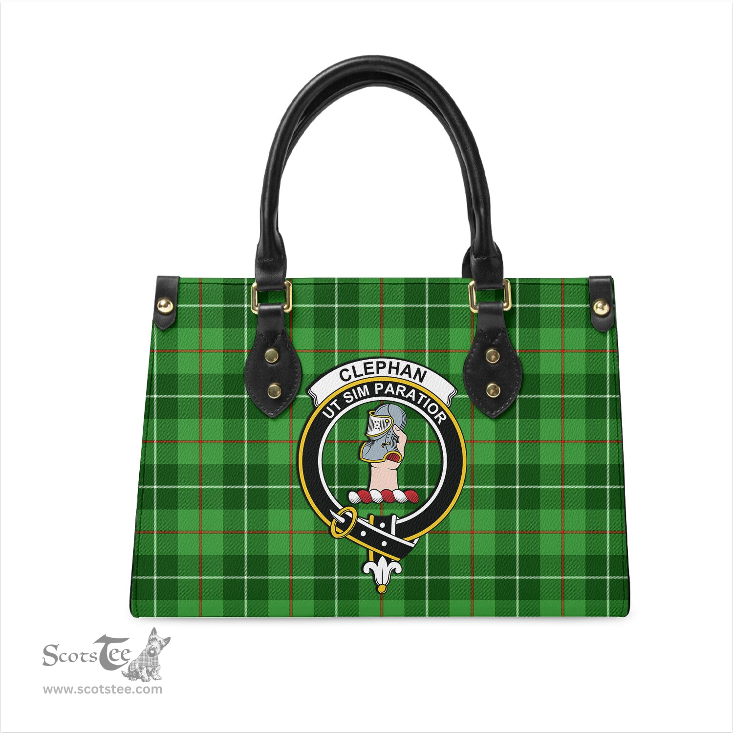 Scottish Clephan Tartan Leather Bag for Women with Family Crest Scottish Plaid Tartan Plaid - ScotsTee - scotstee.com
