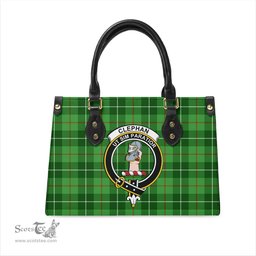 Scottish Clephan Tartan Leather Bag for Women with Family Crest Scottish Plaid Tartan Plaid - ScotsTee - scotstee.com