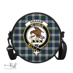 Scottish Graham Dress Tartan Round Crossbody Bags - Round Purse with Family Crest Scottish Plaid Tartan Plaid - ScotsTee - scotstee.com