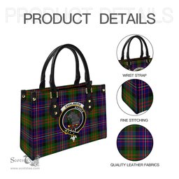 Scottish Chalmers Modern Tartan Leather Bag for Women with Family Crest Scottish Plaid Tartan Plaid - ScotsTee - scotstee.com