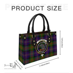 Scottish Chalmers Modern Tartan Leather Bag for Women with Family Crest Scottish Plaid Tartan Plaid - ScotsTee - scotstee.com