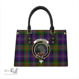 Scottish Chalmers Modern Tartan Leather Bag for Women with Family Crest Scottish Plaid Tartan Plaid - ScotsTee - scotstee.com