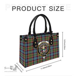 Scottish Glass Tartan Leather Bag for Women with Family Crest Scottish Plaid Tartan Plaid - ScotsTee - scotstee.com