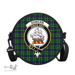 Scottish Duncan Modern Tartan Round Crossbody Bags - Round Purse with Family Crest Scottish Plaid Tartan Plaid - ScotsTee - scotstee.com