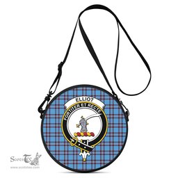 Scottish Elliot Ancient Tartan Round Crossbody Bags - Round Purse with Family Crest Scottish Plaid Tartan Plaid - ScotsTee - scotstee.com