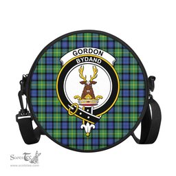 Scottish Gordon Old Ancient Tartan Round Crossbody Bags - Round Purse with Family Crest Scottish Plaid Tartan Plaid - ScotsTee - scotstee.com