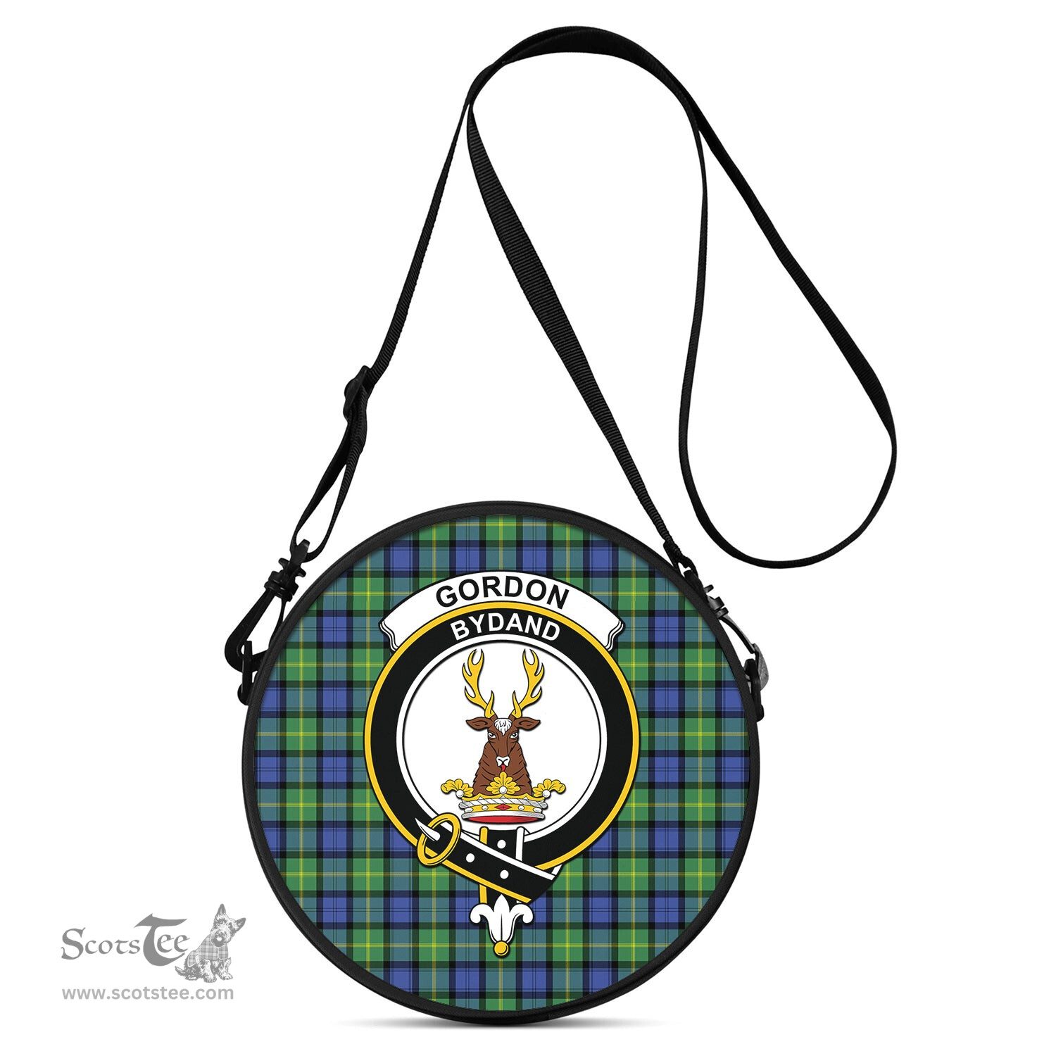 Scottish Gordon Old Ancient Tartan Round Crossbody Bags - Round Purse with Family Crest Scottish Plaid Tartan Plaid - ScotsTee - scotstee.com