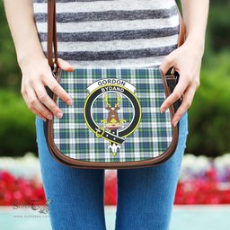 Scottish Gordon Dress Ancient Tartan Saddle Crossbody Bag with Family Crest Scottish Plaid Tartan Plaid - ScotsTee - scotstee.com