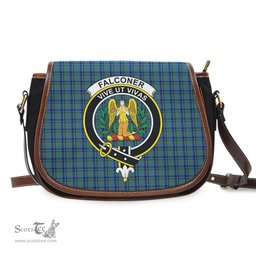 Scottish Falconer Tartan Saddle Crossbody Bag with Family Crest Scottish Plaid Tartan Plaid - ScotsTee - scotstee.com