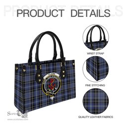 Scottish Clark Tartan Leather Bag for Women with Family Crest Scottish Plaid Tartan Plaid - ScotsTee - scotstee.com