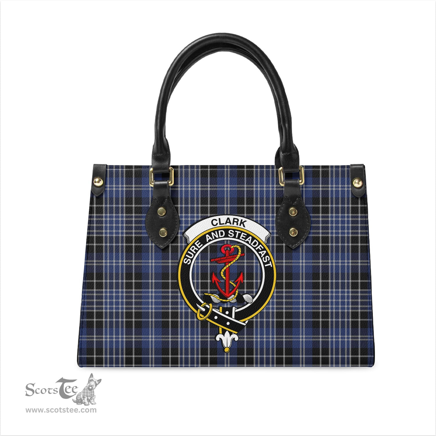 Scottish Clark Tartan Leather Bag for Women with Family Crest Scottish Plaid Tartan Plaid - ScotsTee - scotstee.com