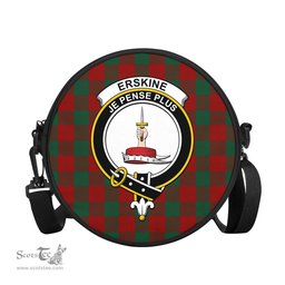 Scottish Erskine Tartan Round Crossbody Bags - Round Purse with Family Crest Scottish Plaid Tartan Plaid - ScotsTee - scotstee.com