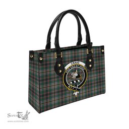 Scottish Craig Ancient Tartan Leather Bag for Women with Family Crest Scottish Plaid Tartan Plaid - ScotsTee - scotstee.com