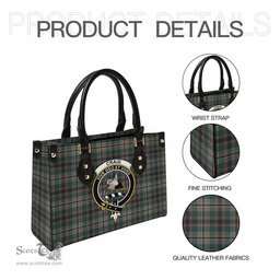 Scottish Craig Ancient Tartan Leather Bag for Women with Family Crest Scottish Plaid Tartan Plaid - ScotsTee - scotstee.com