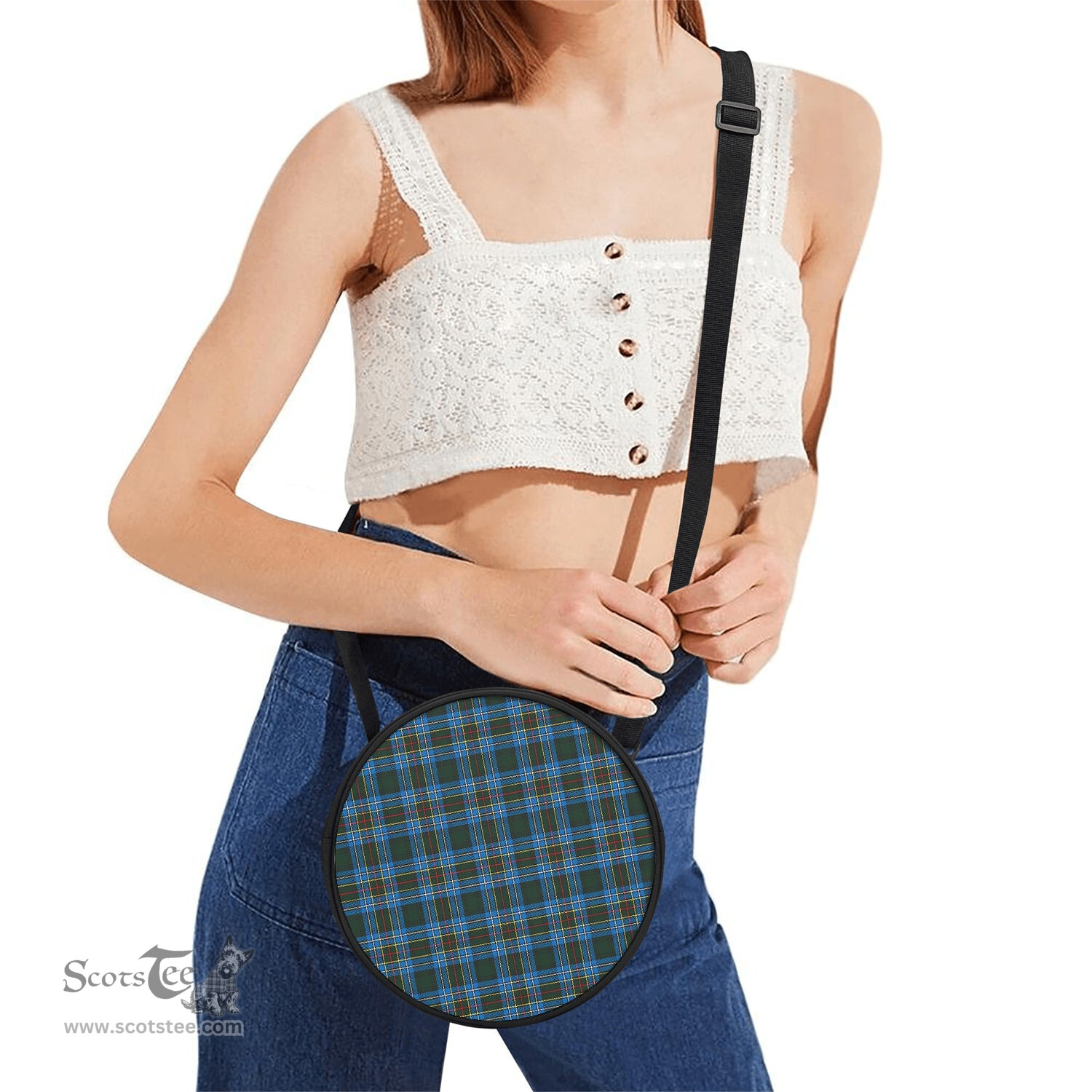 Scottish Cockburn Modern Tartan Round Crossbody Bags - Round Purse Scottish Plaid Tartan Plaid - ScotsTee - scotstee.com